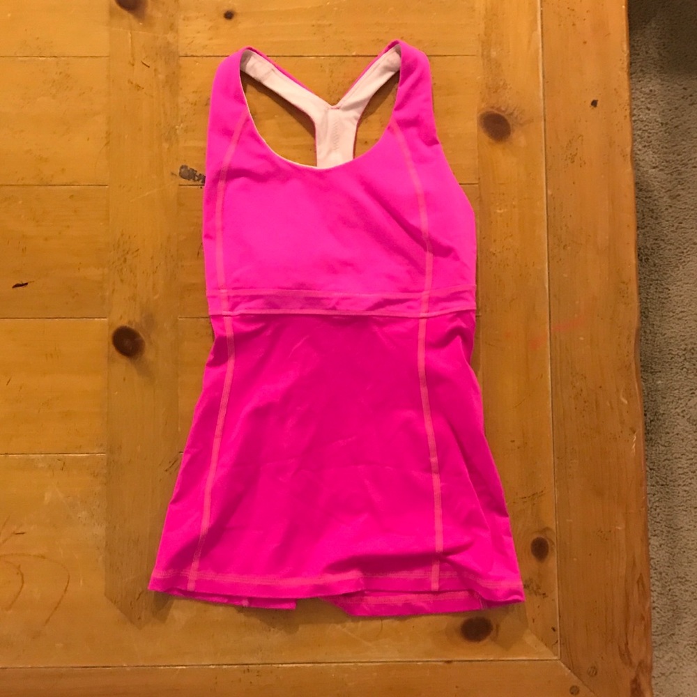 Pink Lulu Lemon athletic tank top